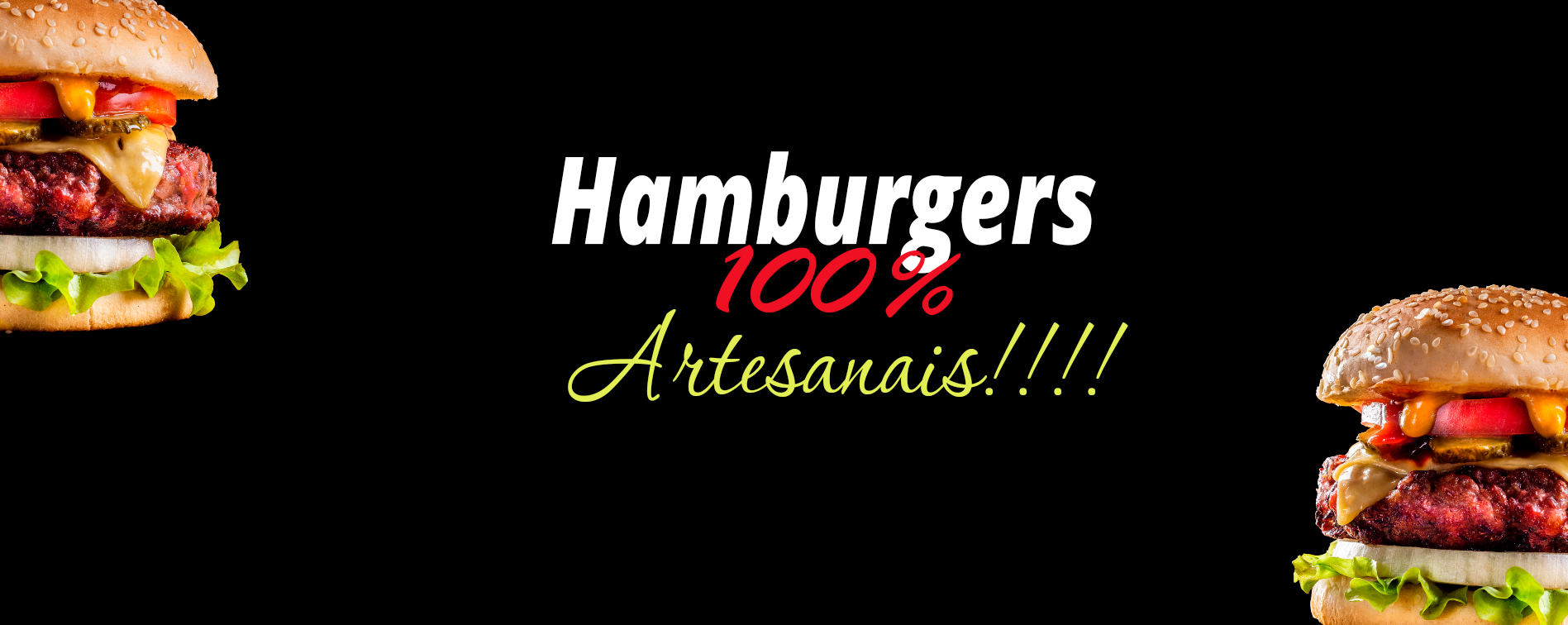 Banner representando hamburger artesanal oferecido pelo restaurante